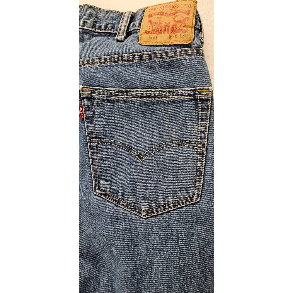 Levis‎ 550 Relaxed Fit Blue Denim Jeans Mens 38x30 Medium Wash 37x29 Actual